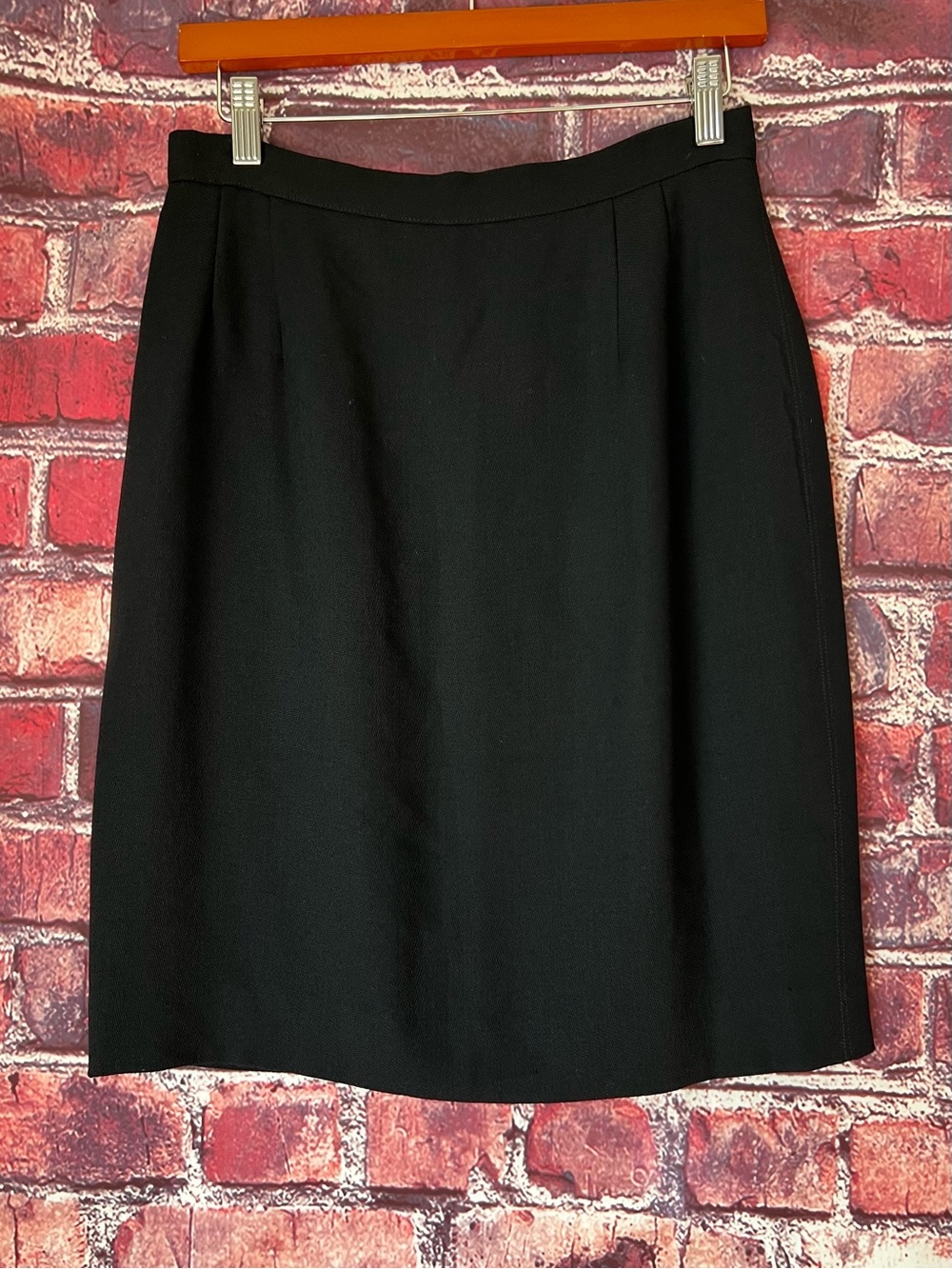 VTG Valentino Miss V Black Wool Pencil Skirt